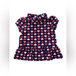 Janie and Jack Size 4 Heart Print Peplum Top